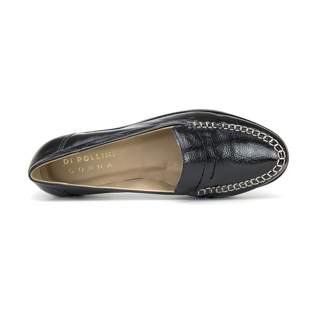 mocassim feminino preto verniz