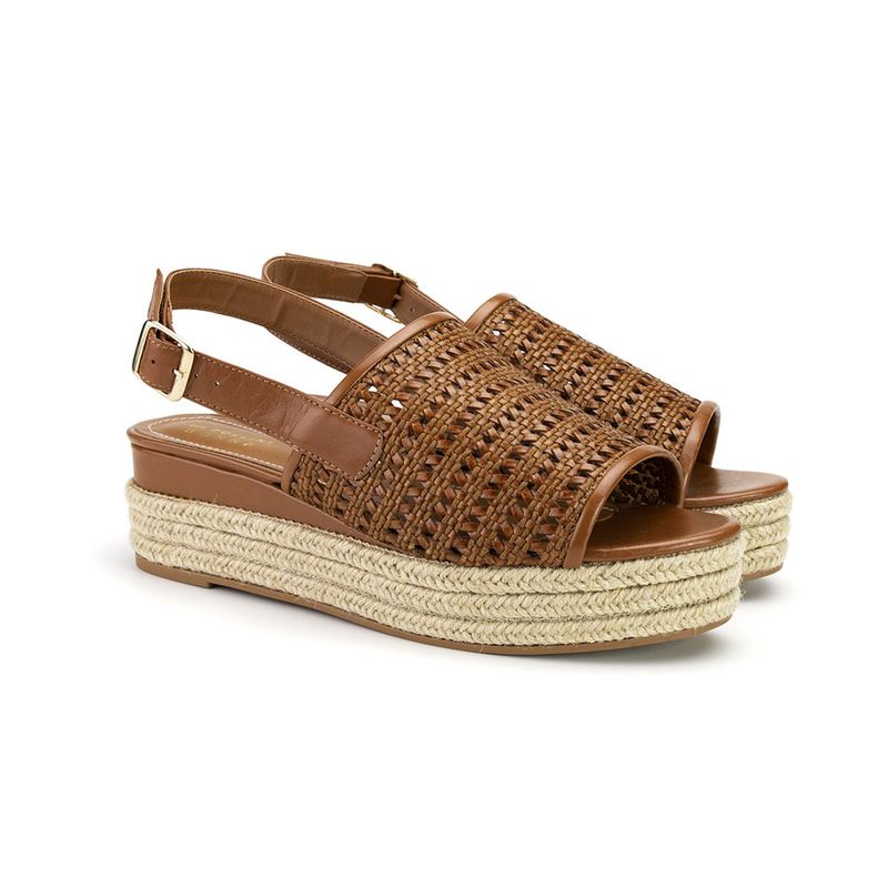 sandalia flatform couro